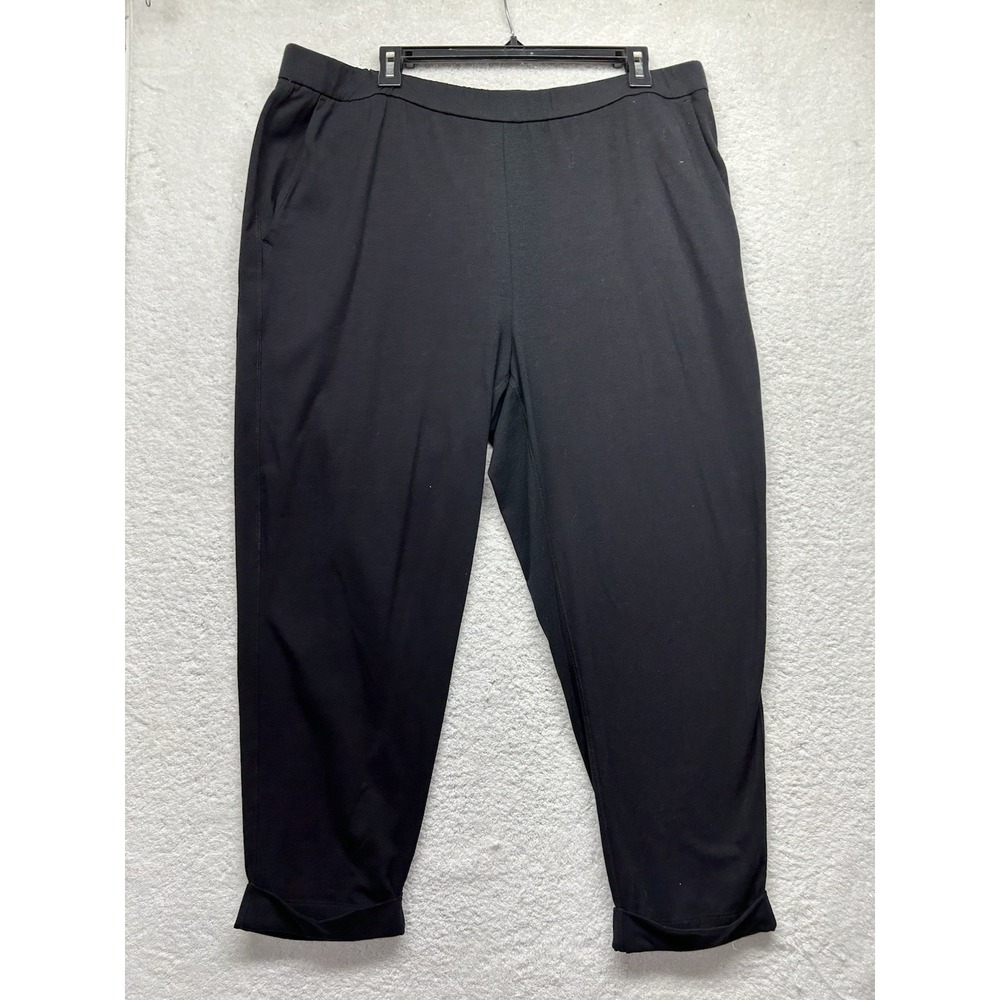 Eileen Fisher Womens Size XL Black Chino Cropped Pants (U5)